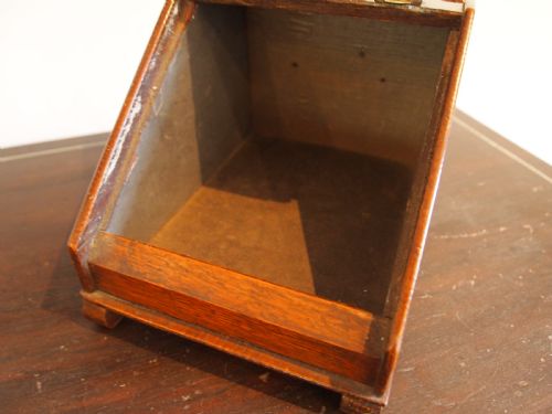 TEA CADDY RARE MINIATURE VICTORIAN COAL SCUTTLE DATED 1889 - ADDITIONAL PHOTO 7