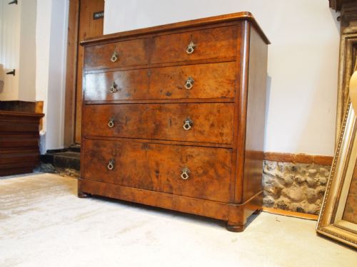 CHEST OF DRAWERS FINE BURR WALNUT VICTORIAN C1870 - ADDITIONAL PHOTO 3