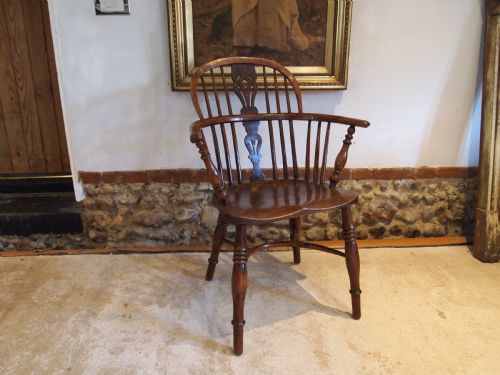 CHAIR OUTSTANDING WINDSOR ARMCHAIR YEW BURR YEW ELM C1820 - ADDITIONAL PHOTO 1