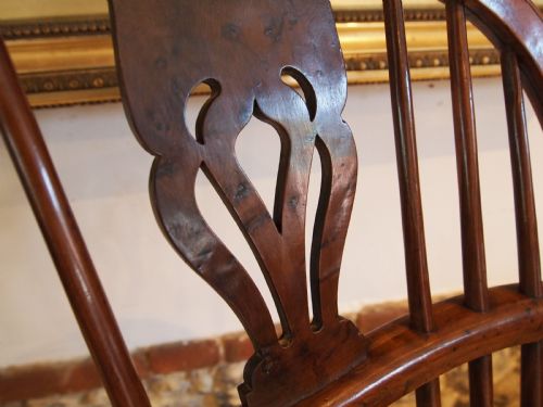 CHAIR OUTSTANDING WINDSOR ARMCHAIR YEW BURR YEW ELM C1820 - ADDITIONAL PHOTO 3