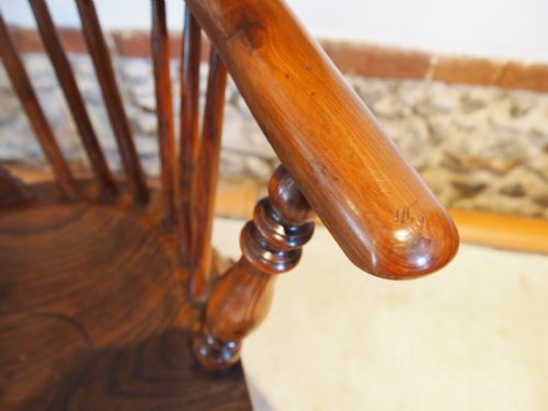 CHAIR OUTSTANDING WINDSOR ARMCHAIR YEW BURR YEW ELM C1820 - ADDITIONAL PHOTO 7