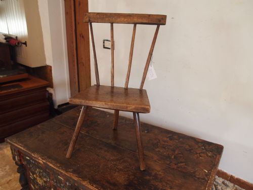 CHAIR RARE SIMPLE PRIMITIVE WELSH STICK BACK ASH GEORGE III C1800 - ADDITIONAL PHOTO 3