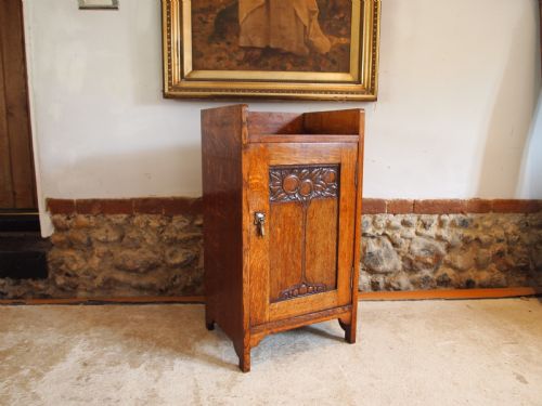 BEDSIDE CUPBOARD CABINET ARTS AND CRAFTS OAK HENRY BARKER C1900 - ADDITIONAL PHOTO 7