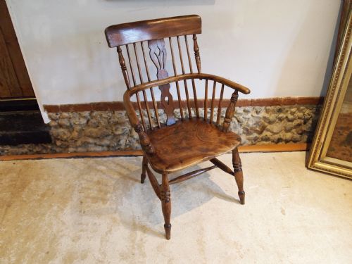 CHAIR OUTSTANDING WINDSOR ASH ELM ARMCHAIR C1840 - ADDITIONAL PHOTO 6