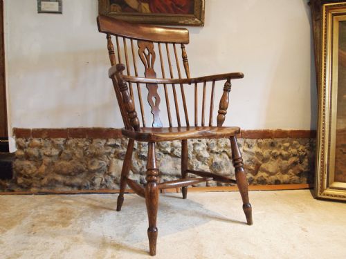 CHAIR OUTSTANDING WINDSOR ASH ELM ARMCHAIR C1840 - ADDITIONAL PHOTO 10