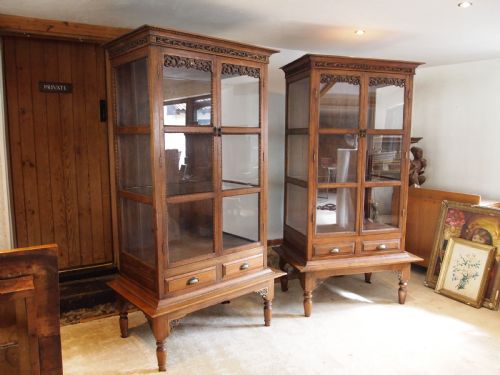 CABINETS BOOKCASE STUNNING RARE PAIR COLONIAL TEAK C1920 - ADDITIONAL PHOTO 3