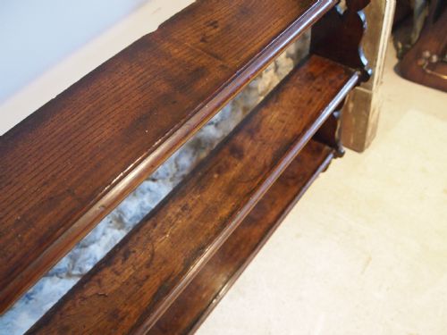 RARE LARGE GEORGE III OAK AND ELM DELFT OR PLATE RACK C1770 - ADDITIONAL PHOTO 3