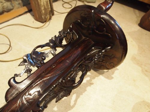 STANDARD LAMP LIGHT RARE OUTSTANDING PADOUK BURMESE CARVED C1920 - ADDITIONAL PHOTO 5