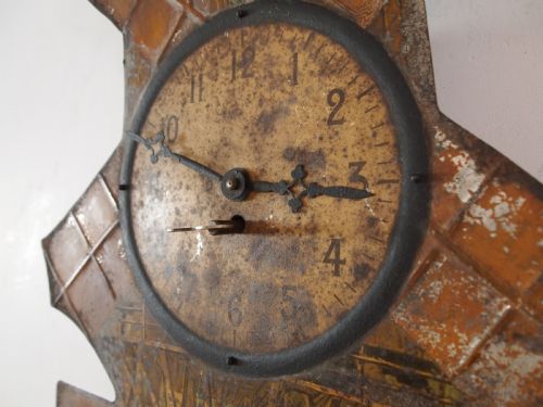 CLOCK VERY RARE TOLEWARE CLOCK C1900 - ADDITIONAL PHOTO 6