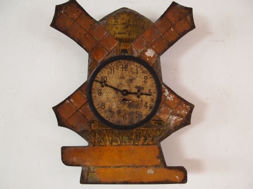 CLOCK VERY RARE TOLEWARE CLOCK C1900 - ADDITIONAL PHOTO 8