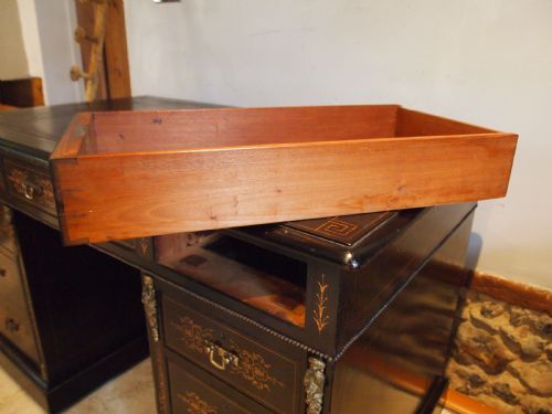 EDWARDS ROBERTS FINE QUALITY TWIN PEDESTAL DESK VICTORIAN C1870 - ADDITIONAL PHOTO 7