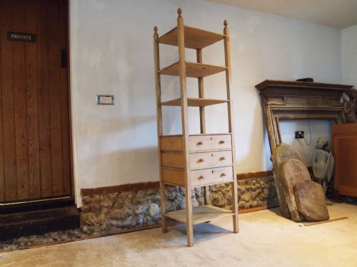 SHELVES AND DRAWERS RARE WOTNOT VICTORIAN PINE UNIT C1880 - ADDITIONAL PHOTO 8