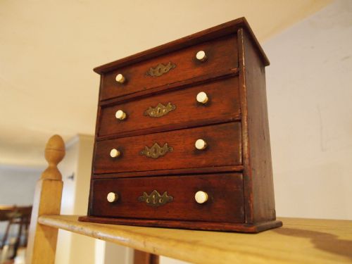 RARE GEORGE III MINIATURE MAHOGANY CHEST OF DRAWERS WITH CERT C1800 - ADDITIONAL PHOTO 5