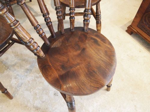 CHAIRS WONDERFUL SET OF 6 WINDSOR KITCHEN DINING CHAIRS C1880 - ADDITIONAL PHOTO 2