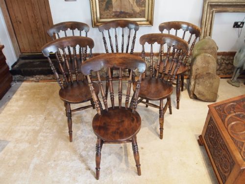 CHAIRS WONDERFUL SET OF 6 WINDSOR KITCHEN DINING CHAIRS C1880 - ADDITIONAL PHOTO 4