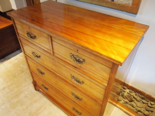CHEST OF DRAWERS ARTS AND CRAFTS WALNUT C1900 - ADDITIONAL PHOTO 3