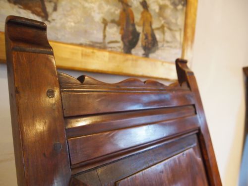 CHAIR VERY RARE GEORGE II CHERRY AND ELM LAMBING CHAIR WITH TABLE C1750 - ADDITIONAL PHOTO 2