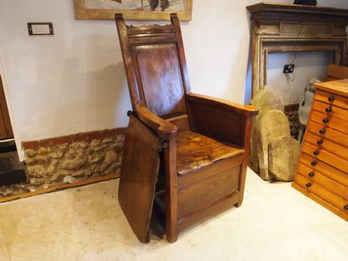 CHAIR VERY RARE GEORGE II CHERRY AND ELM LAMBING CHAIR WITH TABLE C1750 - ADDITIONAL PHOTO 4