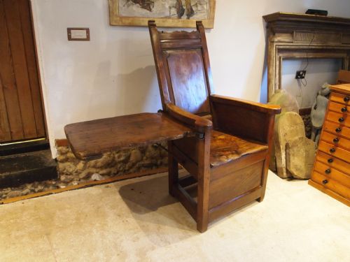 CHAIR VERY RARE GEORGE II CHERRY AND ELM LAMBING CHAIR WITH TABLE C1750 - ADDITIONAL PHOTO 14
