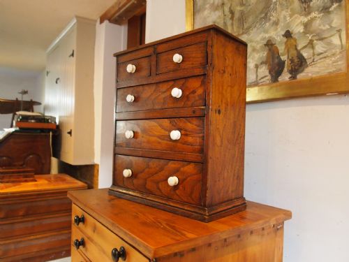 CHEST OF DRAWERS RARE MINIATURE ELM APPRENTICE PRIMITIVE C1800 - ADDITIONAL PHOTO 10