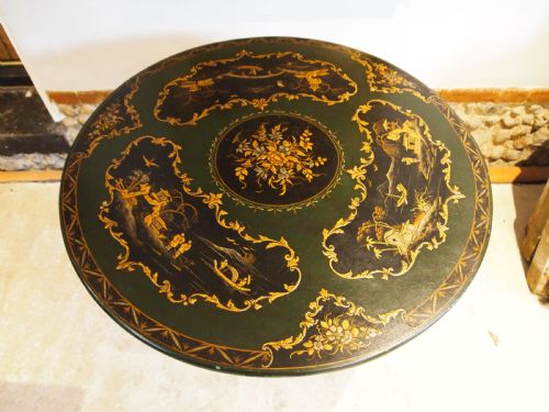 TABLE FINE GEORGE III CHINOISERIE TILT TOP TABLE C1790 - ADDITIONAL PHOTO 2