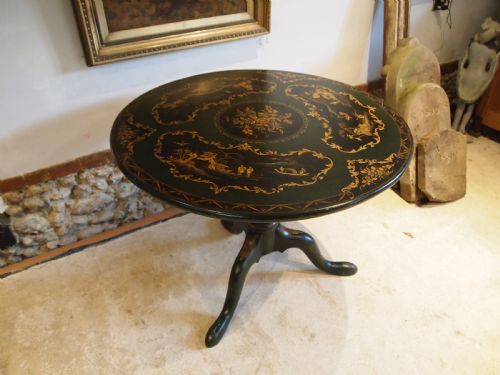 TABLE FINE GEORGE III CHINOISERIE TILT TOP TABLE C1790 - ADDITIONAL PHOTO 12