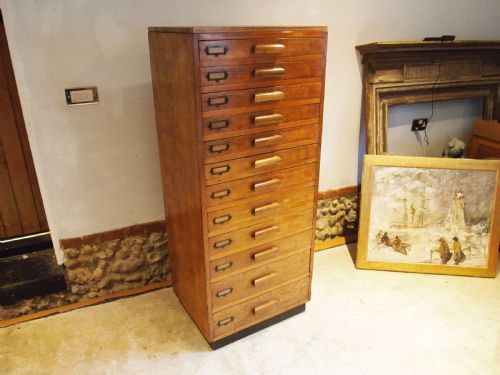 COLLECTORS CHEST OF DRAWERS HEALS STYLE RARE GRADUATED OAK C1930 - ADDITIONAL PHOTO 7