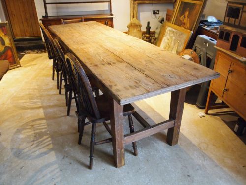 TABLE LARGE REFECTORY FARMHOUSE DINING ELVEDEN ESTATE C1880 - ADDITIONAL PHOTO 11