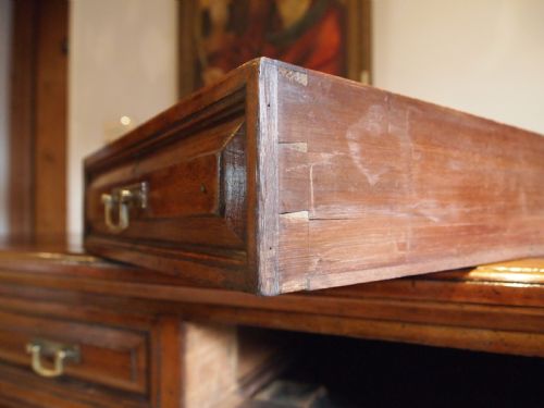 DESK FINE EDWARDS ROBERTS VICTORIAN SOLID WALNUT 3 PARTS C1880 - ADDITIONAL PHOTO 12