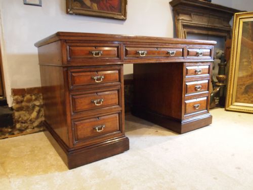 DESK FINE EDWARDS ROBERTS VICTORIAN SOLID WALNUT 3 PARTS C1880 - ADDITIONAL PHOTO 14
