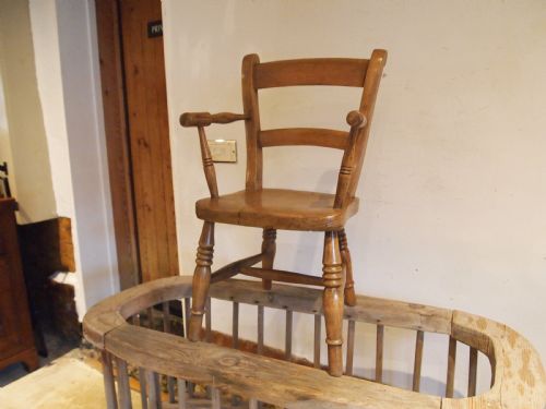 CHAIR RARE CHILD'S WINDSOR BAR BACK BEECH AND ELM C1880 - ADDITIONAL PHOTO 8