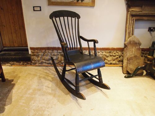 CHAIR RARE BOSTON ROCKING CHAIR ORIGINAL PAINT C1840 - ADDITIONAL PHOTO 8