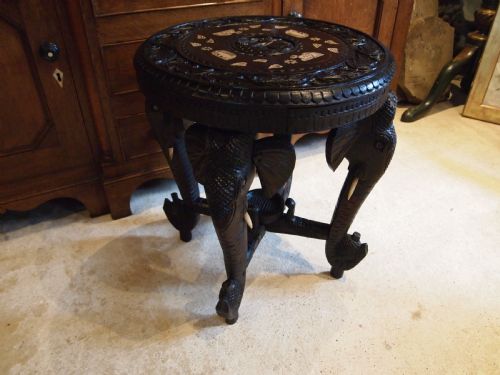 TABLE SIDE HALL LAMP ELEPHANT CARVED BURMESE C1900 - ADDITIONAL PHOTO 7