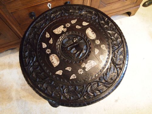 TABLE SIDE HALL LAMP ELEPHANT CARVED BURMESE C1900 - ADDITIONAL PHOTO 9
