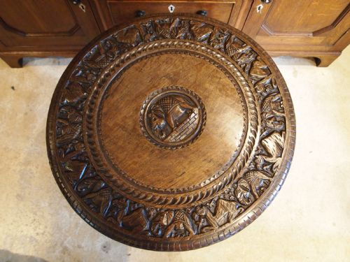 TABLE FINE PADOUK ELEPHANT SIDE HALL OR LAMP TABLE BURMESE C1900 - ADDITIONAL PHOTO 1