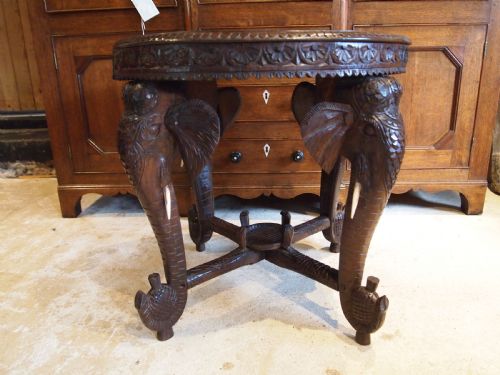TABLE FINE PADOUK ELEPHANT SIDE HALL OR LAMP TABLE BURMESE C1900 - ADDITIONAL PHOTO 9