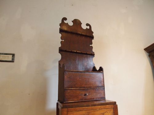 spoon rack rare george iii welsh oak box and drawer c1800 - CATEGORY: ANTIQUE BOXES - DATED 1800