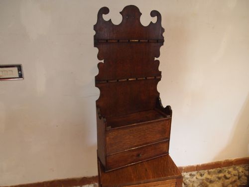 SPOON RACK RARE GEORGE III WELSH OAK BOX AND DRAWER C1800 - ADDITIONAL PHOTO 8