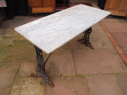 table victorian cast iron original marble c1890 - CATEGORY: ANTIQUE TABLES - DATED VICTORIAN