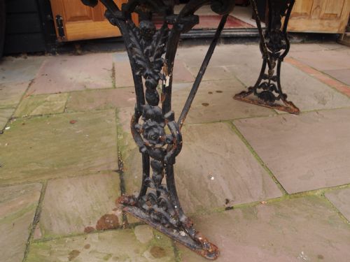 TABLE VICTORIAN CAST IRON ORIGINAL MARBLE C1890 - ADDITIONAL PHOTO 5