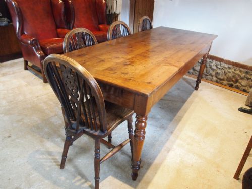 TABLE STUNNING APPLE WOOD FRENCH REFECTORY DINING TABLE C1820 - ADDITIONAL PHOTO 3