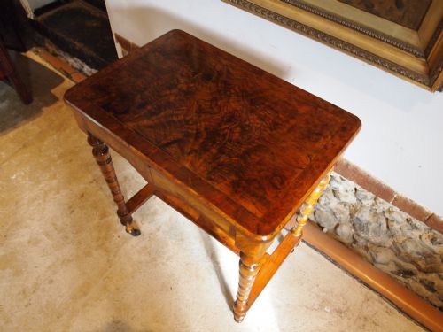 TABLE FINE WALNUT SIDE HALL LAMP WORK TABLE C1870 - ADDITIONAL PHOTO 2