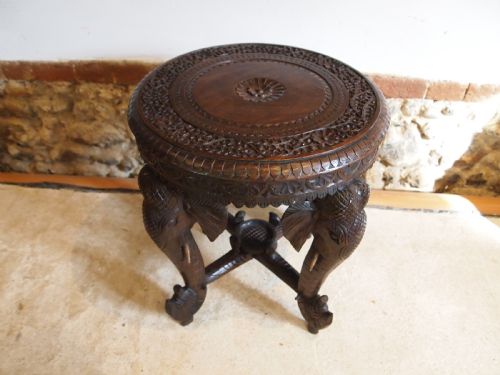 TABLE SIDE HALL LAMP ELEPHANT TABLE BURMESE PADOUK C1900 - ADDITIONAL PHOTO 6