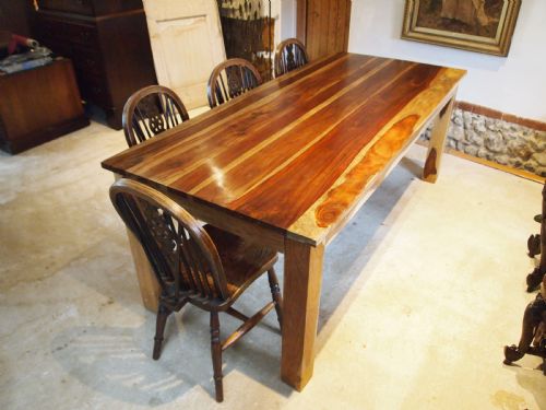 TABLE REFECTORY RARE GAYUBIRA WOOD STUNNING DINING SEATS 8 - ADDITIONAL PHOTO 4