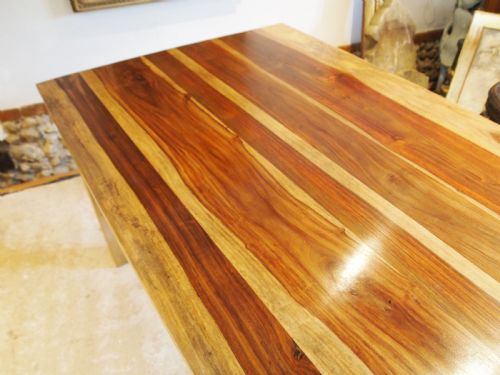 TABLE REFECTORY RARE GAYUBIRA WOOD STUNNING DINING SEATS 8 - ADDITIONAL PHOTO 5