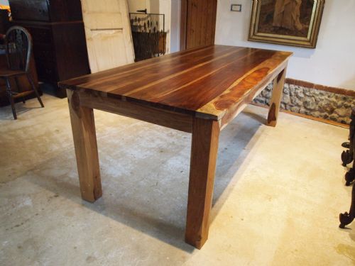 TABLE REFECTORY RARE GAYUBIRA WOOD STUNNING DINING SEATS 8 - ADDITIONAL PHOTO 9