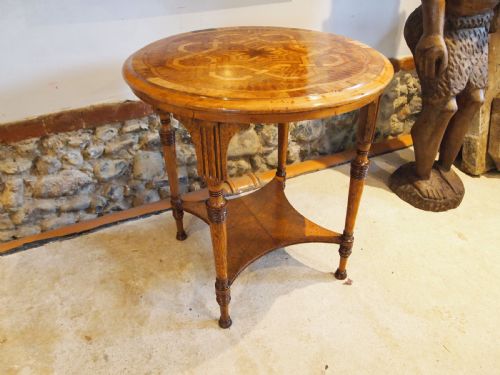 TABLE RARE ANTON SEUFFERT NEW ZEALAND SPECIMEN WOOD MARQUETRY C1869 - ADDITIONAL PHOTO 1