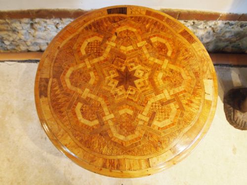 TABLE RARE ANTON SEUFFERT NEW ZEALAND SPECIMEN WOOD MARQUETRY C1869 - ADDITIONAL PHOTO 10
