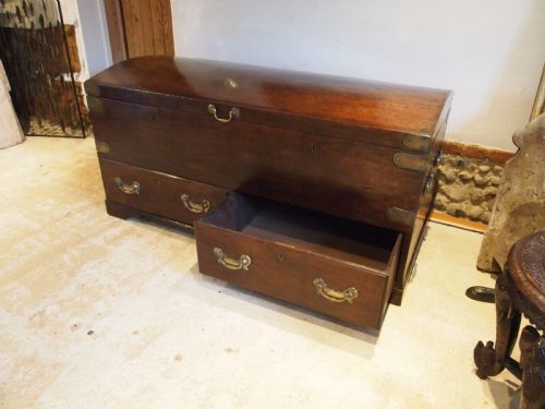 COFFER VERY RARE GEORGE II PADOUK TRUNK CHEST BLANKET BOX C1750 - ADDITIONAL PHOTO 11