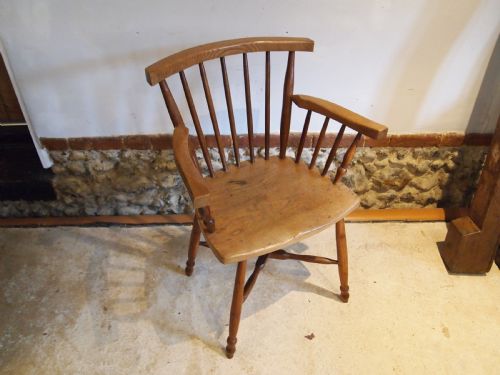 CHAIR WINDSOR MANNER OF HEALS OR COTSWOLD SCHOOL YEWELM C1930 - ADDITIONAL PHOTO 1